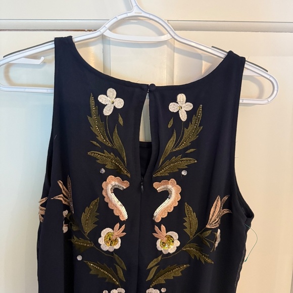 Frock & Frill Navy Pink Bird Floral Embroidered Beaded Maxi Dress - 45624 - Picture 7 of 13